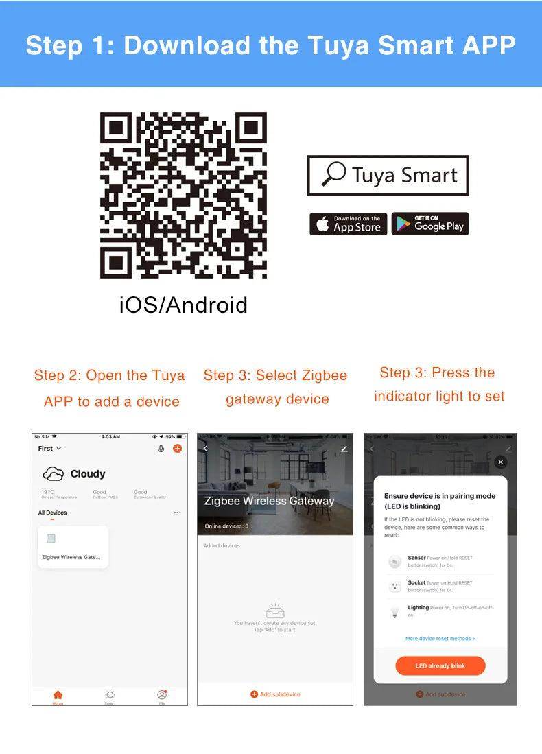 Sensor Door ZigBee Wireless Smart - P12 Hub Europe