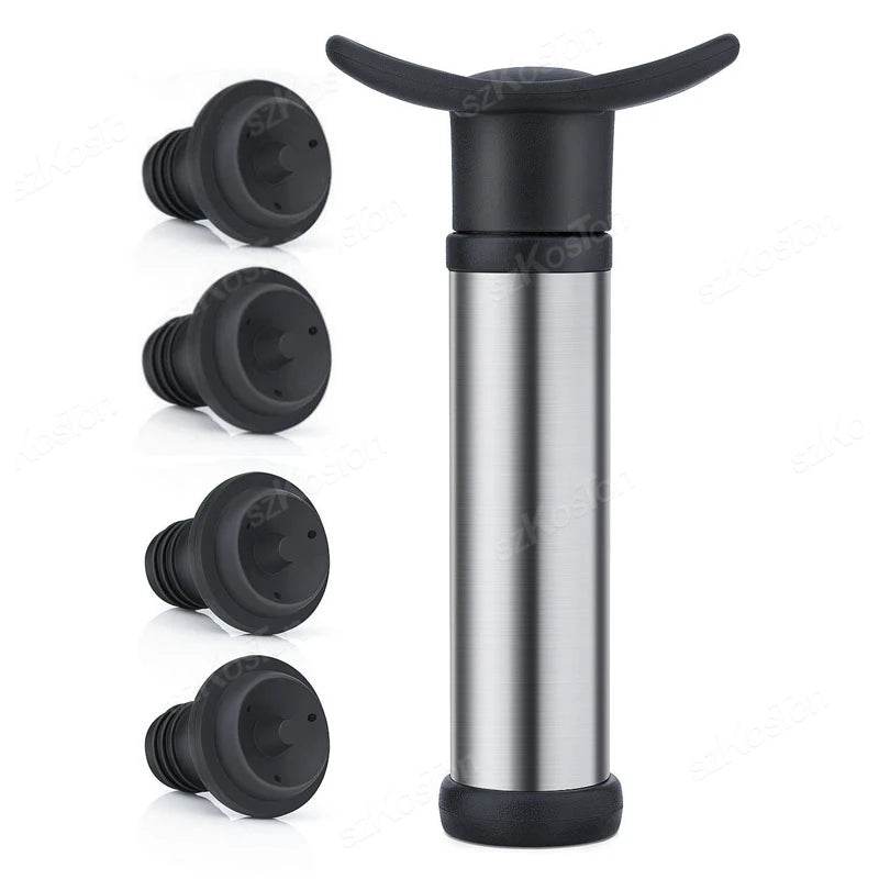 Wine Stopper With Vacuum Pump Bar Accessories Air lock Aerator Rubber Black Bottle Stopper Keep Wine Fresh Saver Sealing - P12 Hub Europe