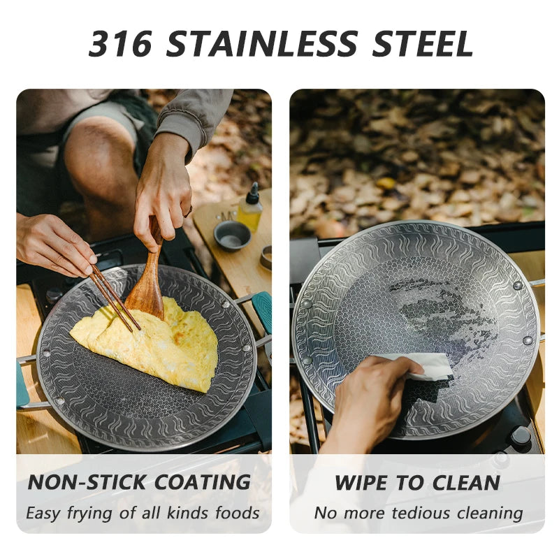 Naturehike BBQ Cooking Grill Pan Camping Picnic Non Stick Round Griddle Pan Folding Frying Pan Outdoor Dinner Barbecue Plate