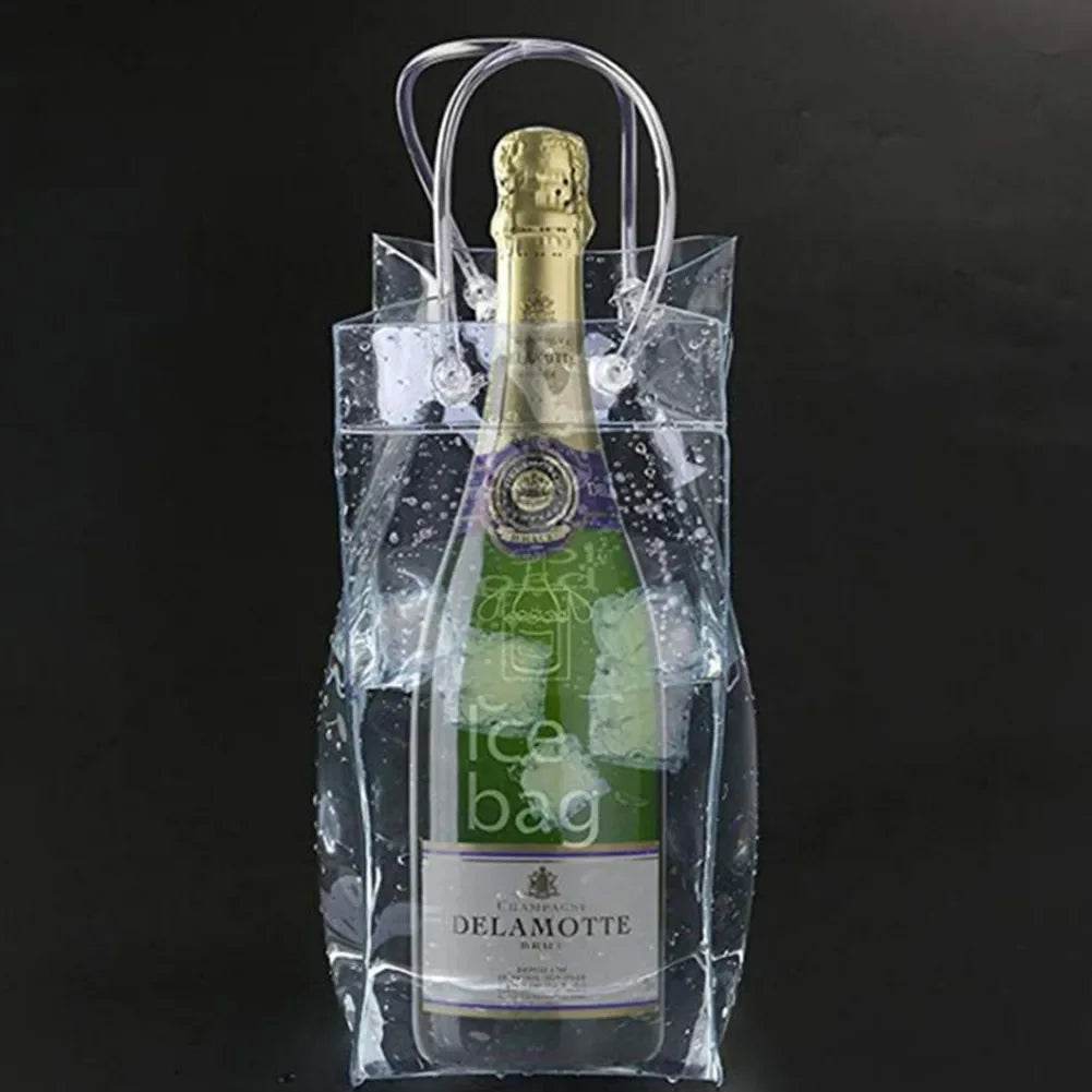 Ice Wine Bags PVC Anti-leakage Ice Bag Transparent Refrigerated Champagne Red Wine Bottle Whisky Eco-friendly Portable Ice Bags - P12 Hub Europe