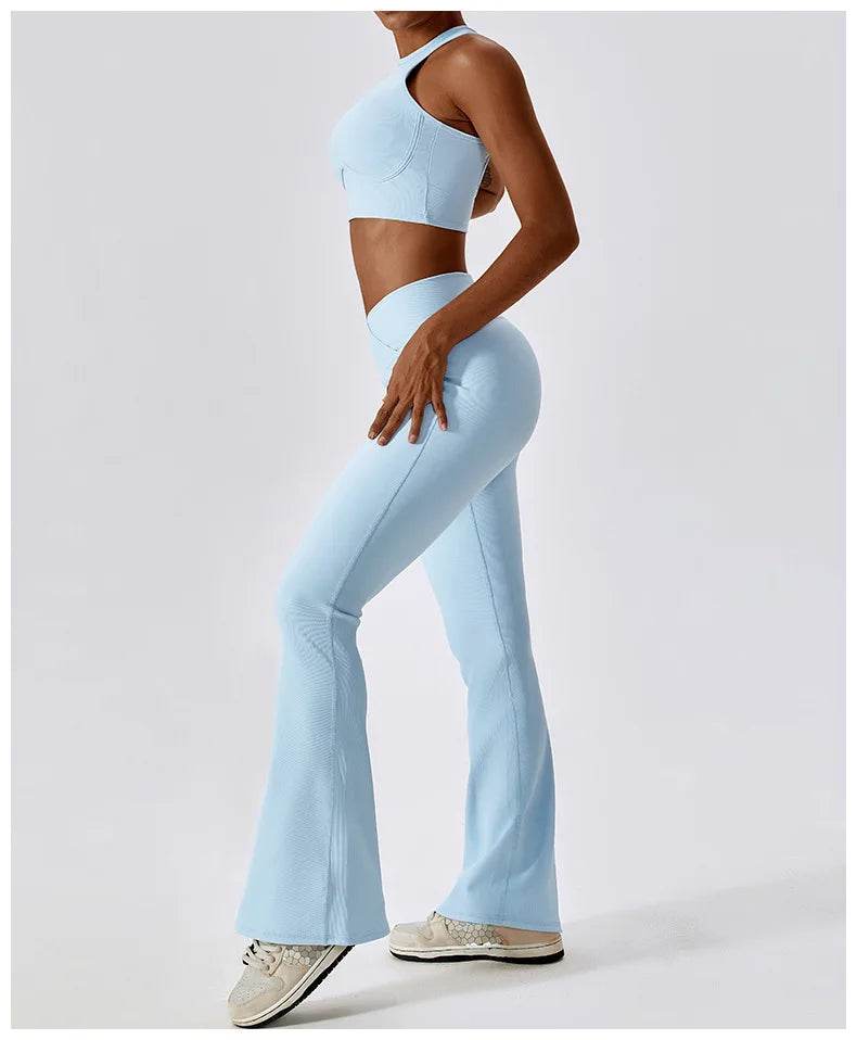 Women's High-Waist Flare Leggings - P12 Hub Europe
