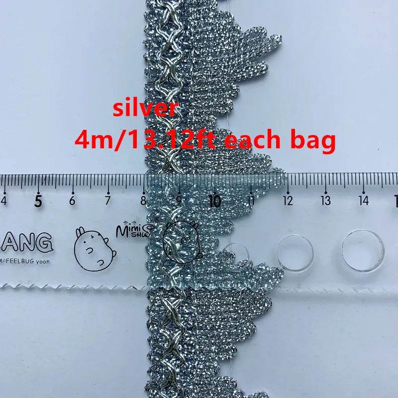 4m/13.12ft each pack Golden lace trims big wide sewing hat curtain dress accessory DIY handmake craft ribbons fabric decoration - P12 Hub Europe