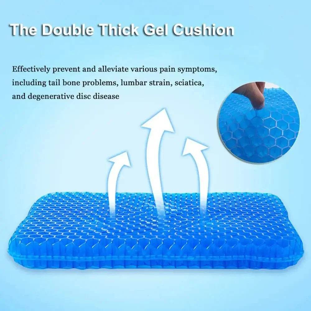 TPE Silicone Gel Seat Cushion Cooling Mat Honeycomb Thick Sitting Cushions Pads for Pressure Relief Back Pain Summer Ice Pad - P12 Hub Europe