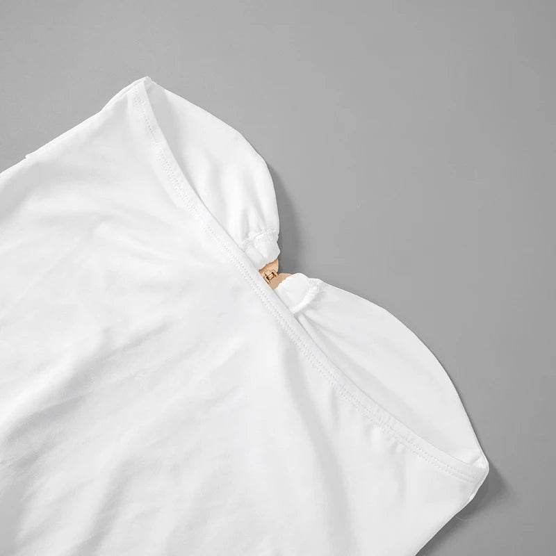 Strapless Cutout Maxi Dress - White Y2K Summer - P12 Hub Europe