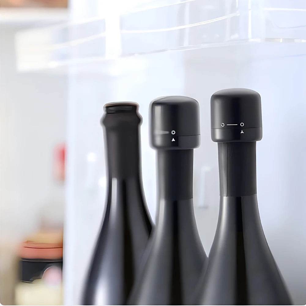 Vacuum Red Wine Champagne Stopper Rotating Lock Bottle Stopper Sparkling Wine Sealing Plug Household Red Wine Cork Bar Tool - P12 Hub Europe