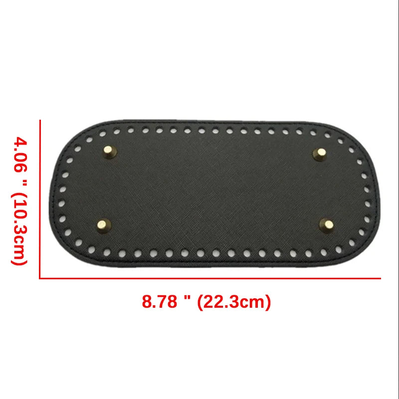 22x10cm Long Bottom for Knitted Bag PU leather Bag Base Handmade Bottom With Holes Diy Crochet Bag Bottom accessories