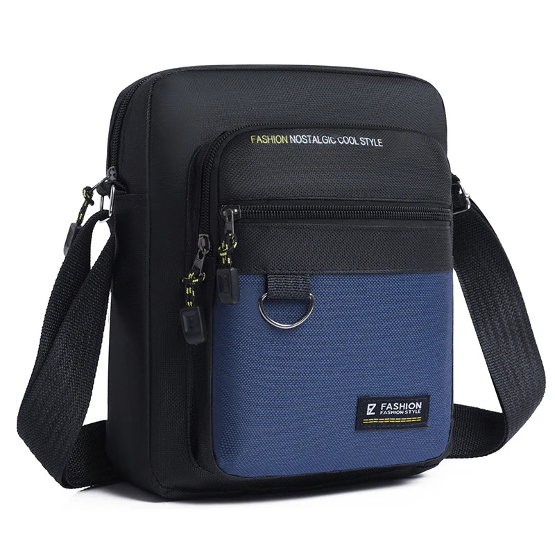 Men's Fashion Casual Oxford Leather Shoulder Bag Lightweight Elegant Small Messenger Handbag Stylish Purse for Men