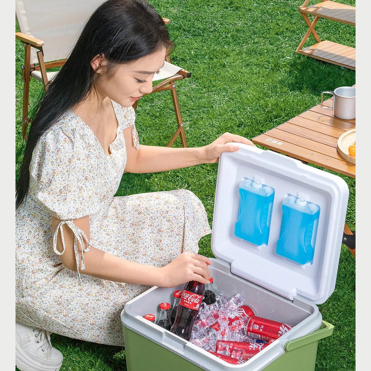 8L/13L Portable Cooler & Warmer Box, Outdoor Insulated Ice Chest for Camping Car Fishing, Thick Anti-Crush Lock-Fresh Cooler