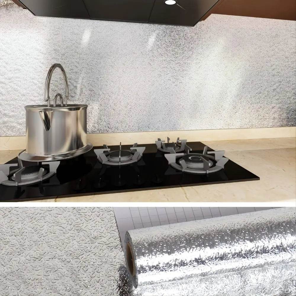 Kitchen Oil-proof Self Adhesive Stickers Anti Fouling High Temperature Waterproof Aluminum Foil Wallpaper Cabinet Contact Papers - P12 Hub Europe