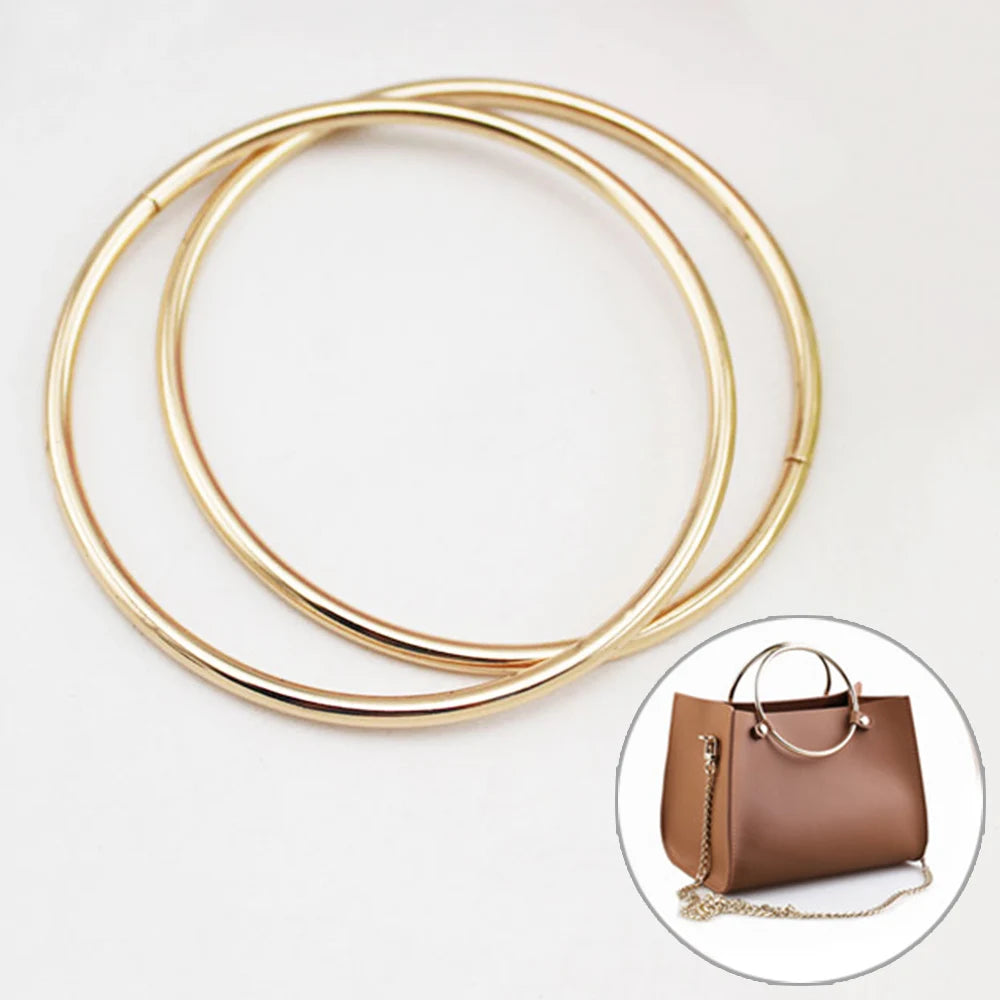 1Pc Round Metal Bag Handles Replacement DIY Handbags Bags Purse Handmade Bag Accessories Round D-ring Hanging Buckle Hardware