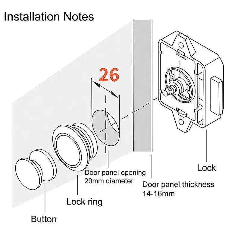 Keyless RV Push Cabinet Lock Push Button Latches Cabinet Door Catches Locks Drawer Keyless Zinc Alloy Button For RVs Camper Van
