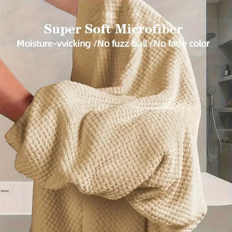 Large Solid Color Water Absorbent Hair Drying Towel Microfiber Hair Towel Wrap With Elastic Strap Soft Quick Drying Towel - P12 Hub Europe
