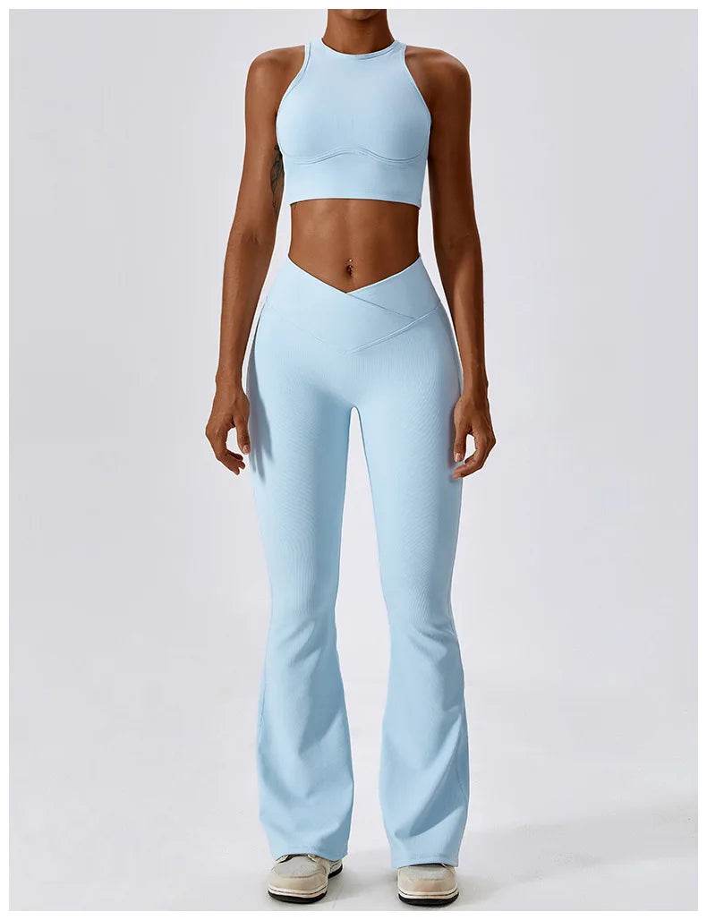 Women's High-Waist Flare Leggings - P12 Hub Europe