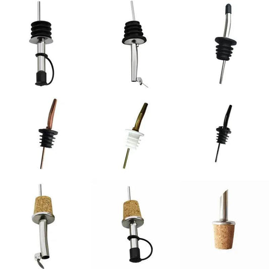1pc Bottle Stopper Red Wine Pourer with Cap Oil Champagne Bottle wood Plug Keep Wine Freash Black Lid Pourers Bar Party Supplies - P12 Hub Europe