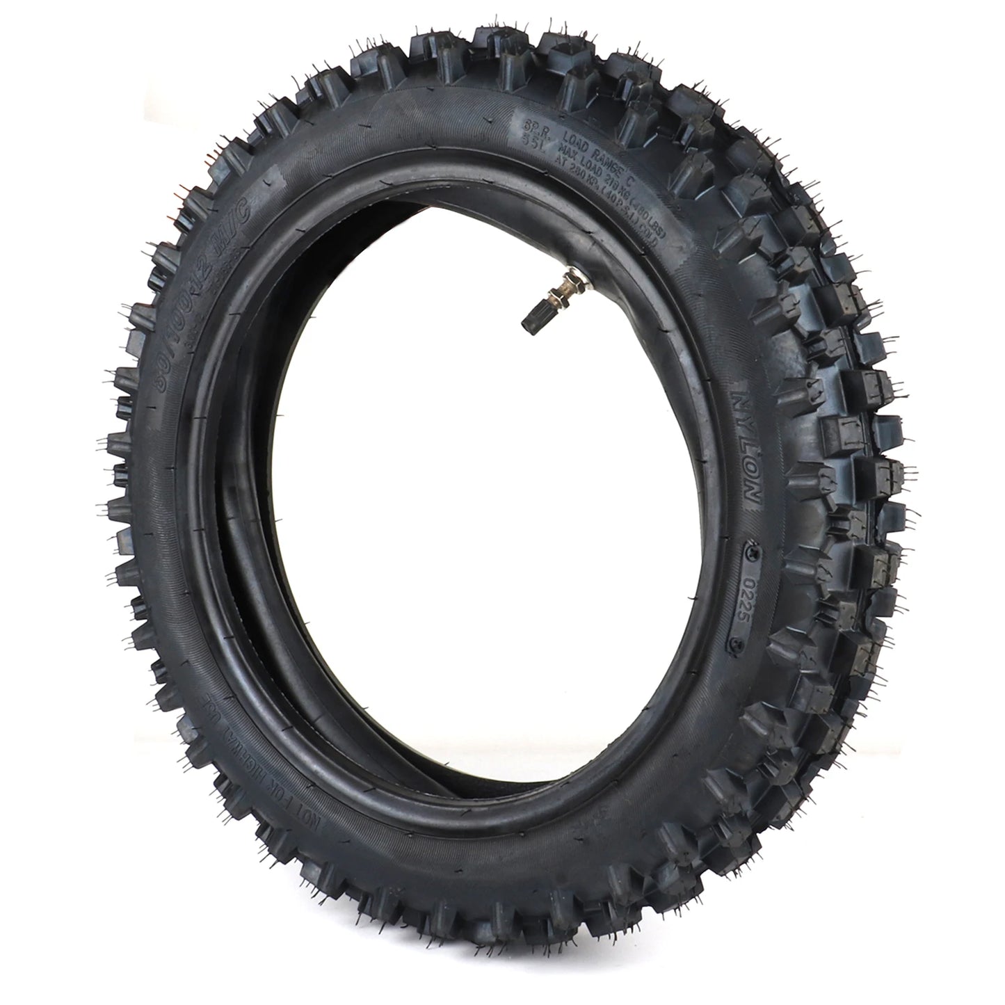 Off Road Tire 80/100-12 with Inner Tube 3.00-12 for Dirt Pit Bike Motocross Off Road Motorcycle 12 inch Rear Wheel