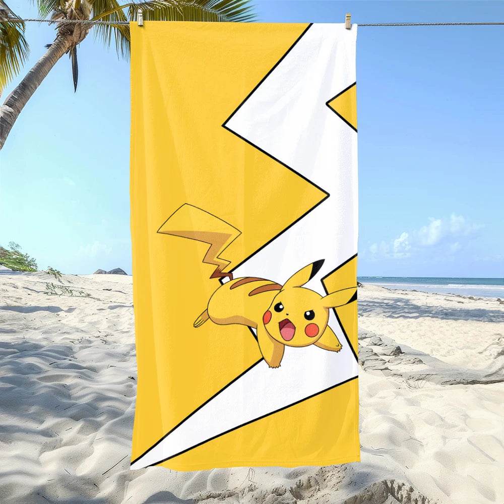 Pikachu-Printed Beach Towels: Fun for Pokémon Fans at the Shore! Suitable for towels, bath towels, beach towels - P12 Hub Europe