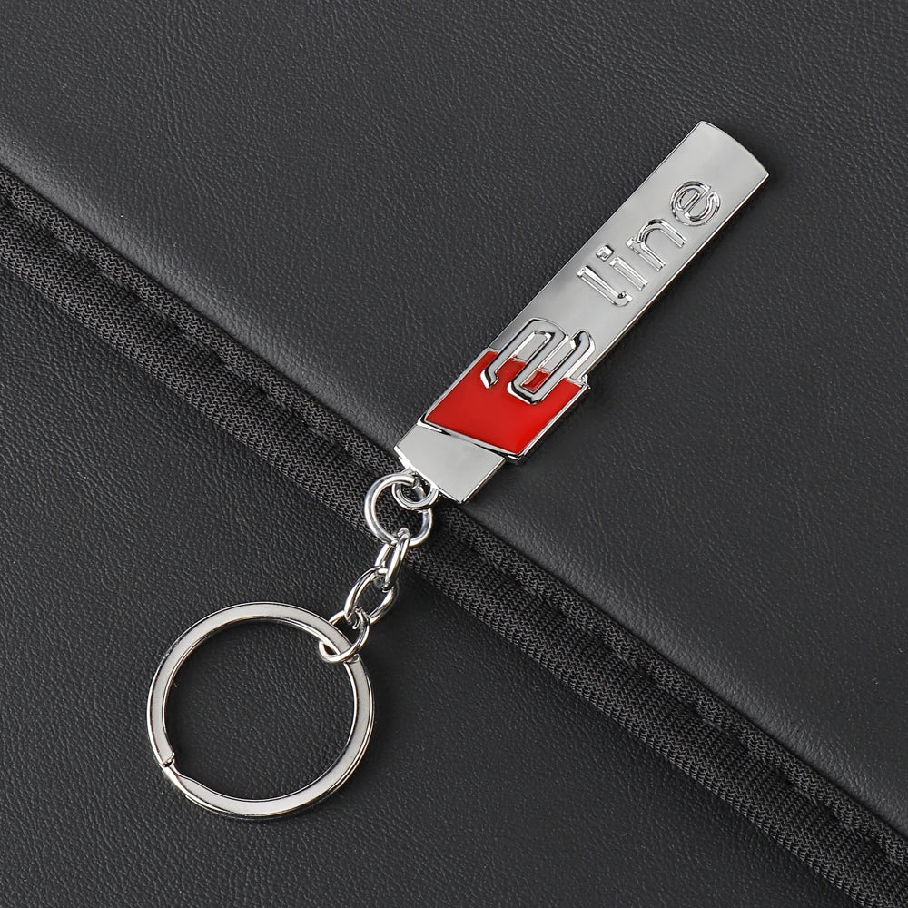 3D Metal/Leather Car Logo Key Chain Keyring Auto Interiors Accessories For Audi Sline A1 A2 A3 A4 A4L A5 A6 A7 A8 A8L TT Q1 Q2