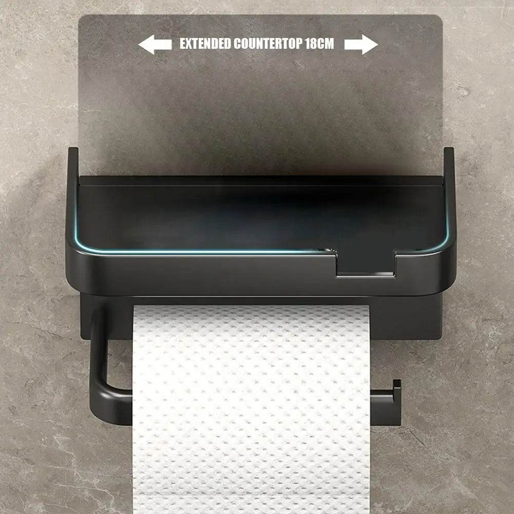 Wall Mounted Toilet Paper Holder Rustproof Thickened Plastic Storage Rack For Bathroom Kitchen Toilet Paper Roll Holder - P12 Hub Europe