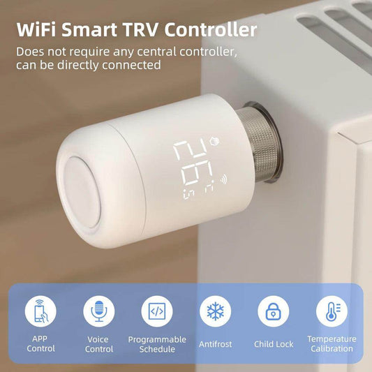 Valve Radiator WiFi TRV Smart Thermostat Works with Alexa - P12 Hub Europe