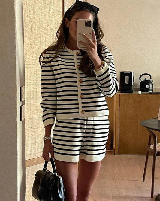 Tossy Zebra Knit Shorts Set - P12 Hub Europe