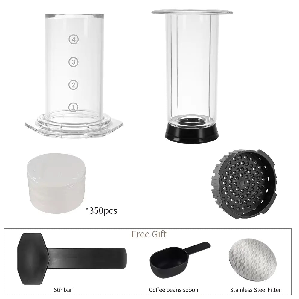 CAFEMASY Espresso Coffee Maker Portable French Press Coffee Pot Air press Barista Tools With 350pcs Filter Papers Coffee Machine