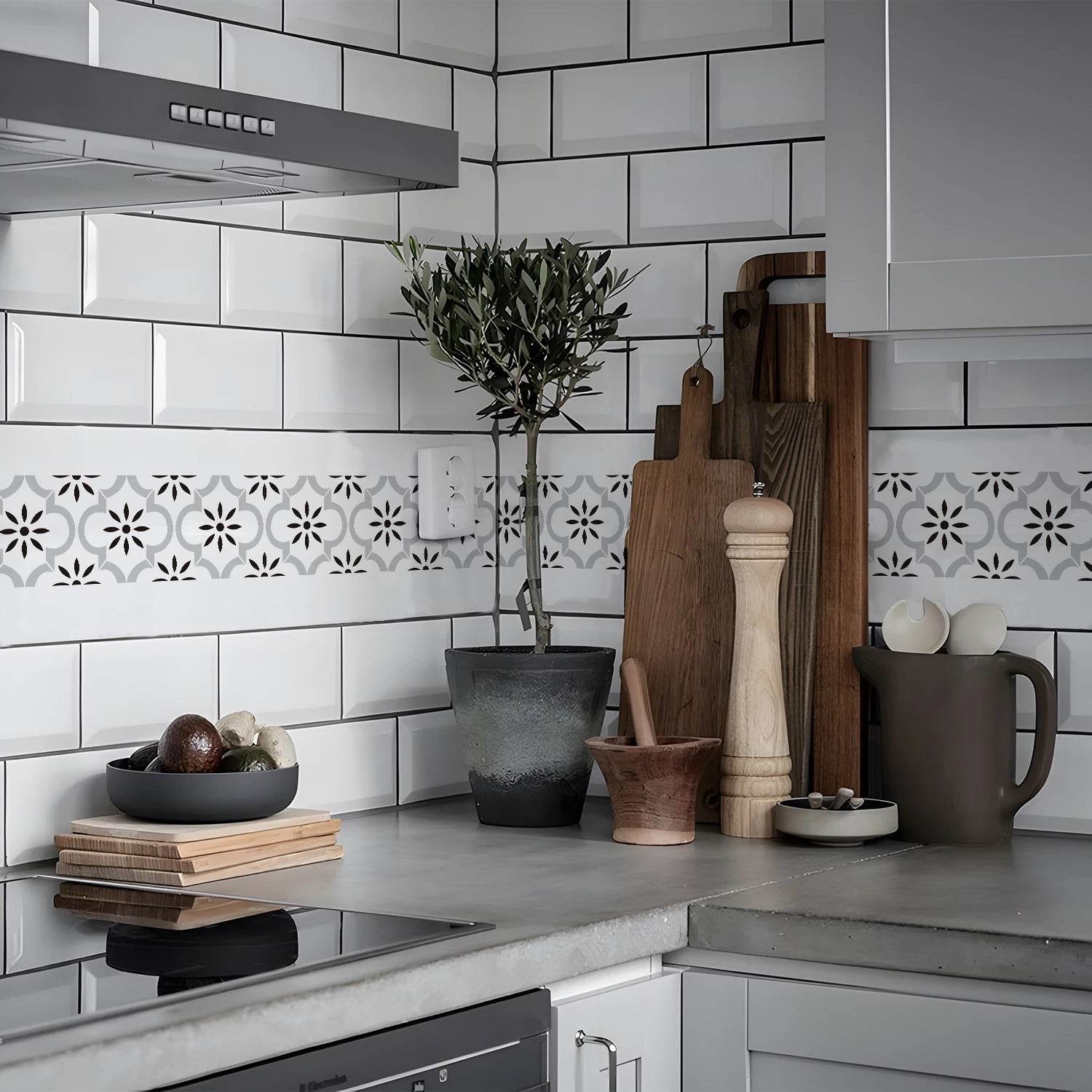 41 Styles Baseboard Stickers Waterproof Peel & Stick Waistline Wall Sticker Floor Border Sticker For Kitchen Bathroom 10x200cm - P12 Hub Europe