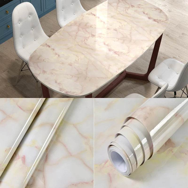 Marble Kitchen Waterproof Stickers PVC Self Adhesive Oil Proof Wall Sticker for Desktop Bathroom Renovation Wall Decor Removable - P12 Hub Europe