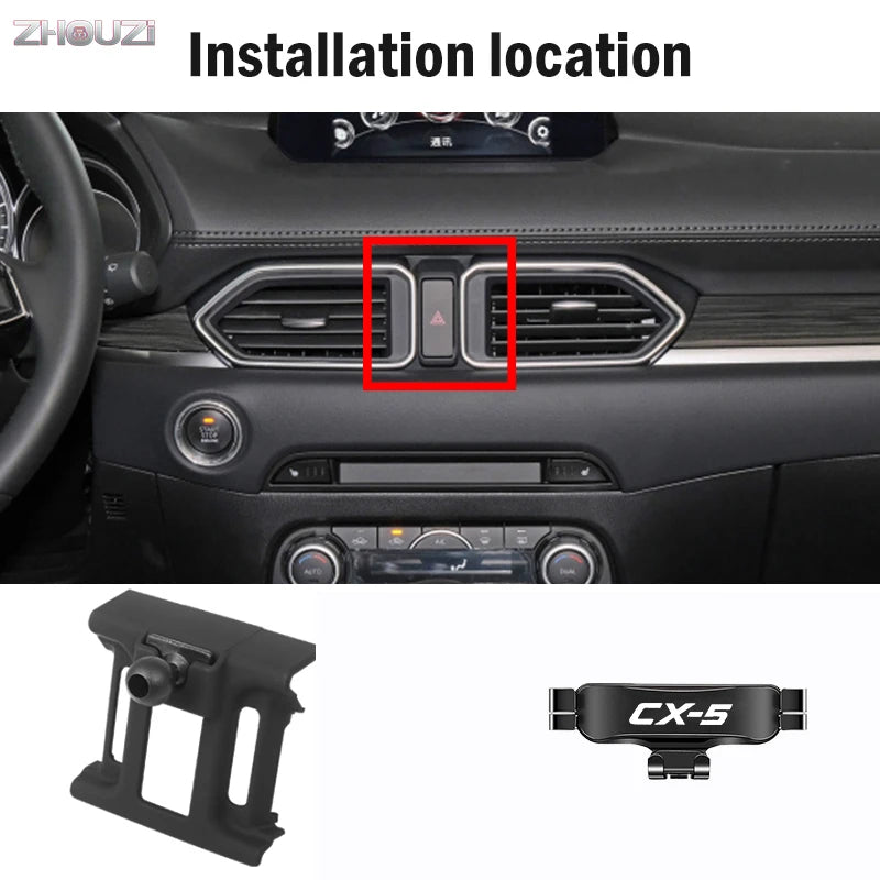 Car Mobile Phone Holder For Mazda CX-5 2015-2022 CX8 2019-2022 Air Vent Mounts Stand GPS Gravity Navigation Bracket Accessories