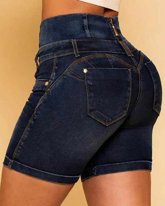 High Waist Denim Shorts - P12 Hub Europe
