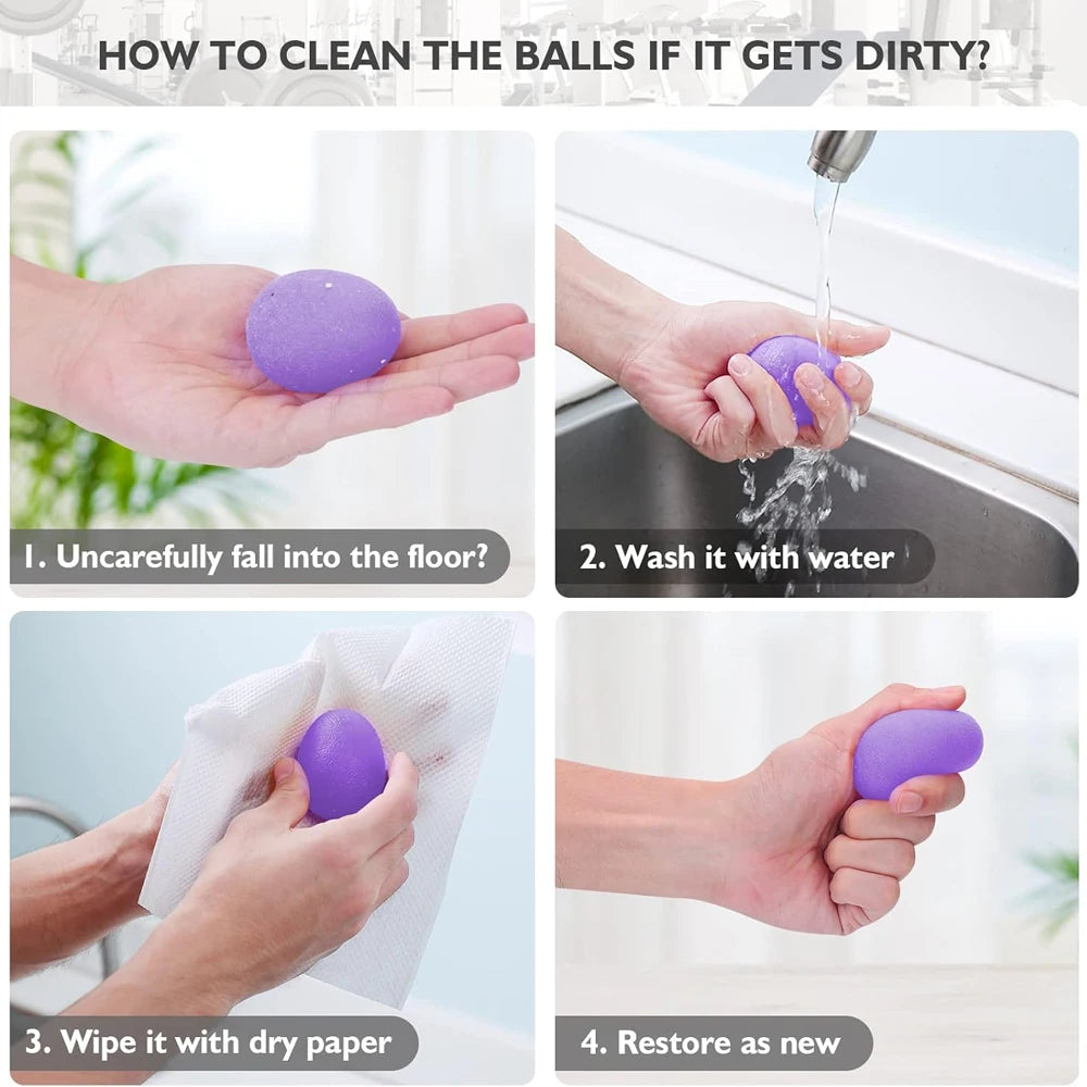 Silicone Hand Grip Ball Egg Gym Fitness Finger Heavy Exerciser Strength Muscle Recovery Gripper Trainer Stress Reliever Squeezer