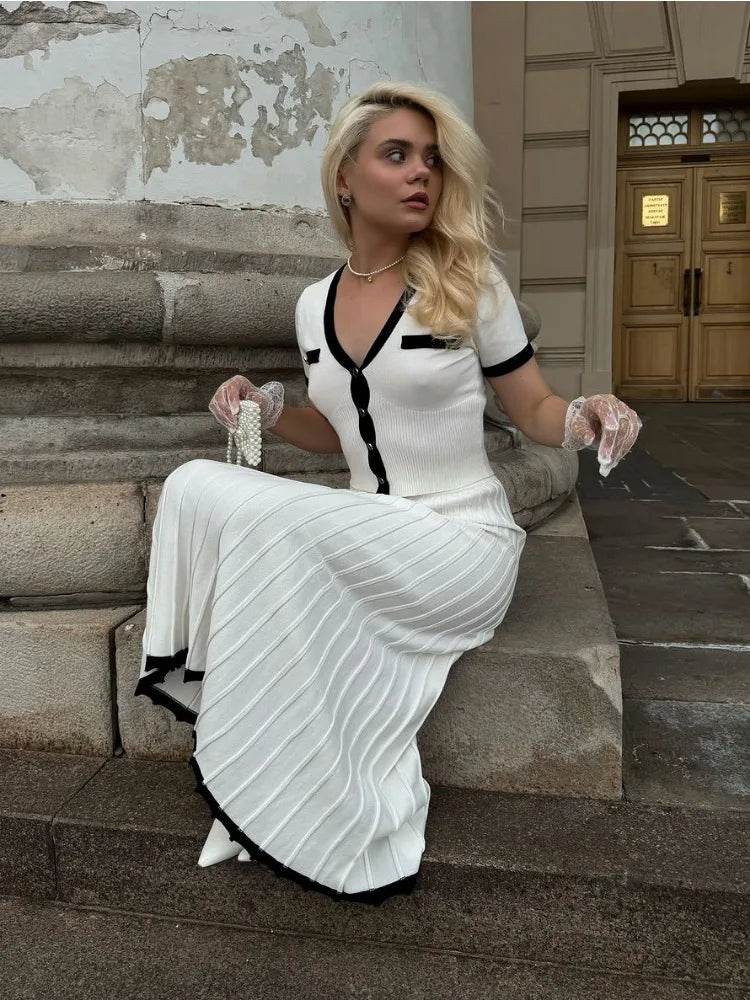 Talenza White Knit Skirt Set - P12 Hub Europe