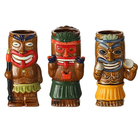 1PCS Tiki Mugs Ceramic Hawaiian Tiki Drinkware, Cute Exotic Cocktail Glasses, Tiki Bar - P12 Hub Europe