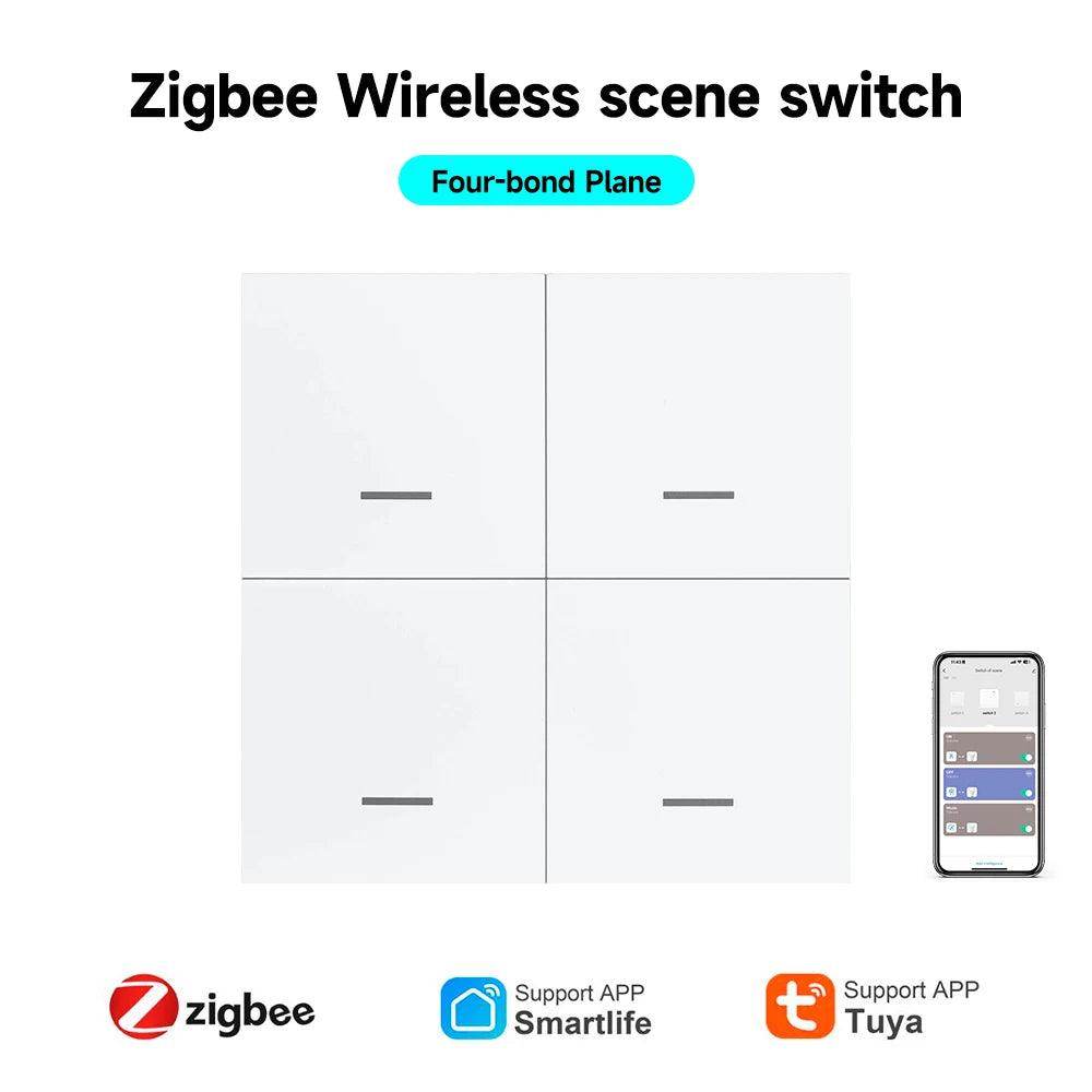 Scene Button Switch Tuya Zigbee | 1/2/3/4 Gang, Smart Life - P12 Hub Europe