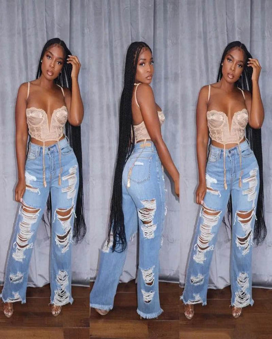 Women's High Waist Slim Jeans - P12 Hub Europe