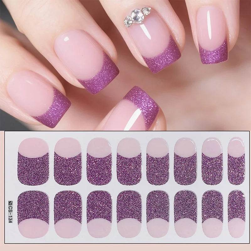 Full Cover Gradient Nail Stickers Multi Color -