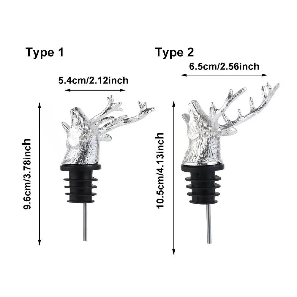 Deer Head Wine Pourer Bottle Stoppers Zinc Alloy Bar Tools Wedding Party Drinks Wine Aerators Kitchen Tool Accessories - P12 Hub Europe