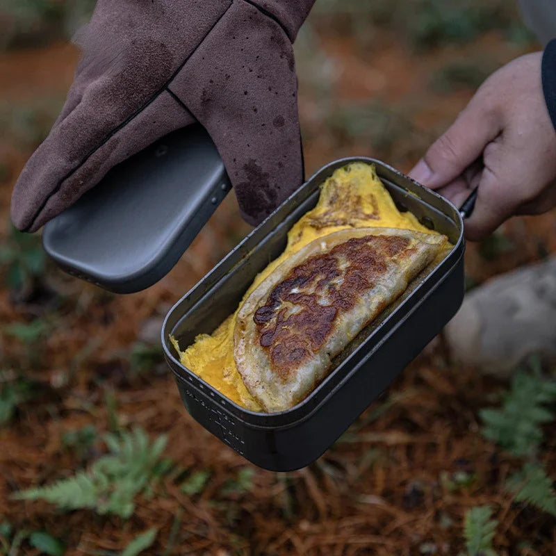 Campingmoon Hard Alumina Alloy Portable Heated Picnic Outdoor Camping Cookware Bento Lunch Meal Box