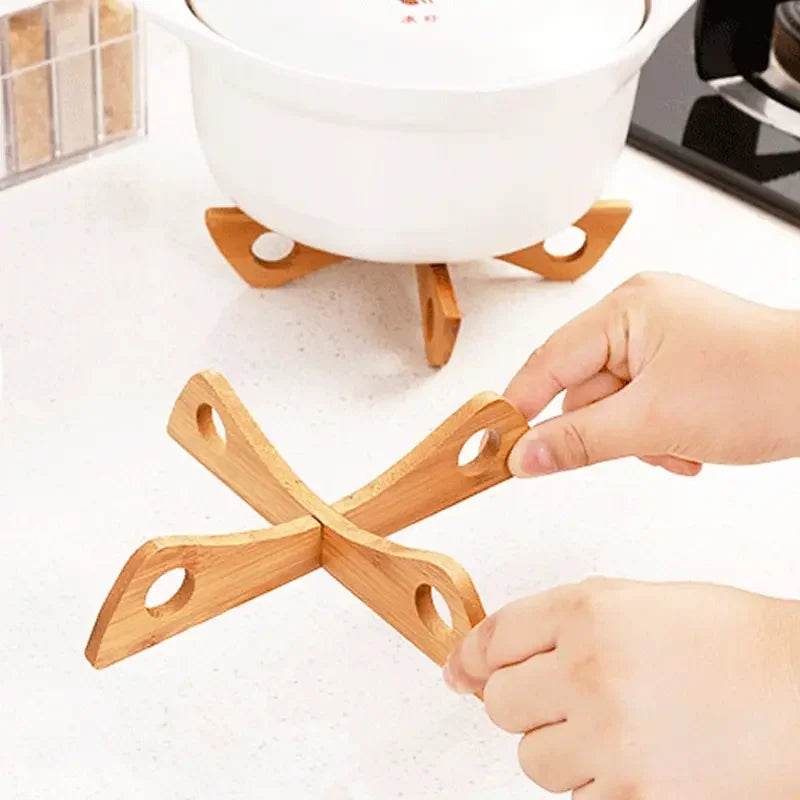 Cross Tray Holder Wooden Removable Table Mat Anti-Heat Steam Table Mat Household Kitchen Anti-Slip Wooden Mat Gadget - P12 Hub Europe