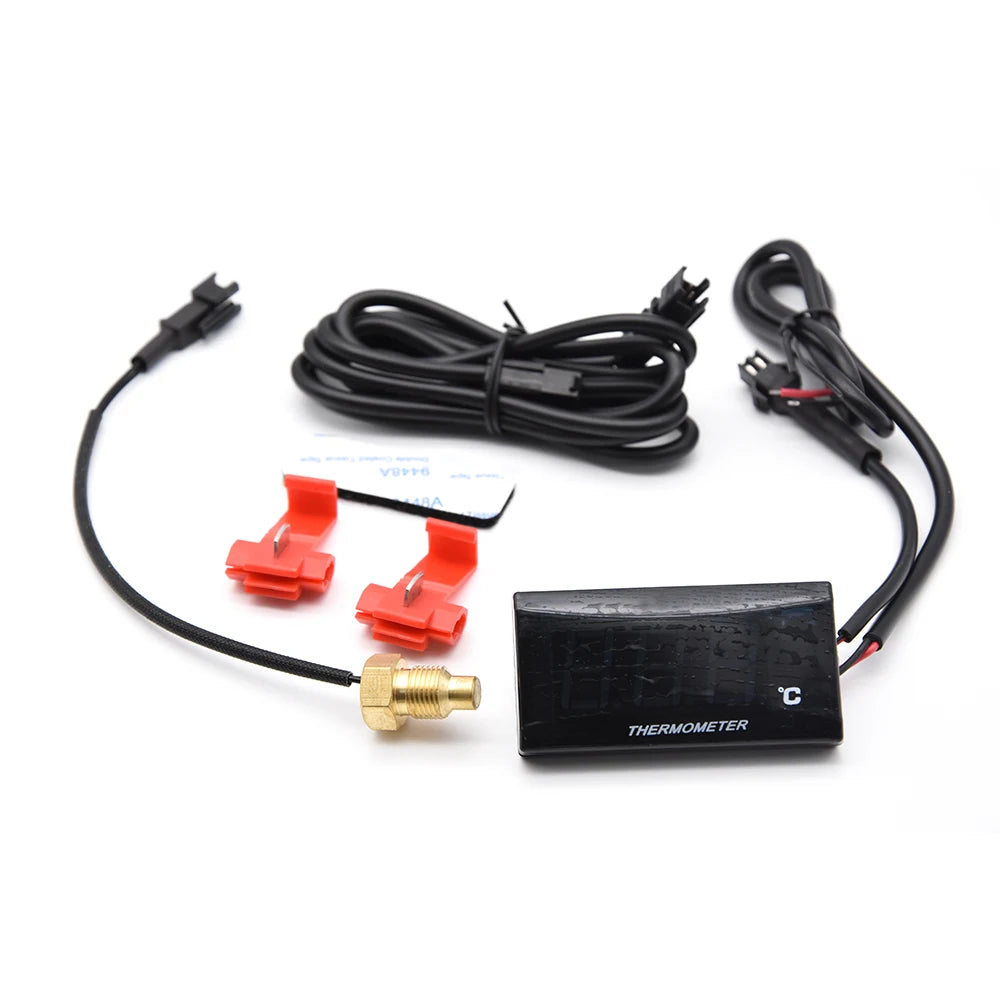 0~120°C Motorcycle LCD Digital Temperature Meter for KOSO Cylinder with Sensor Adapter Universal Water Temp Gauges ﻿for Racing