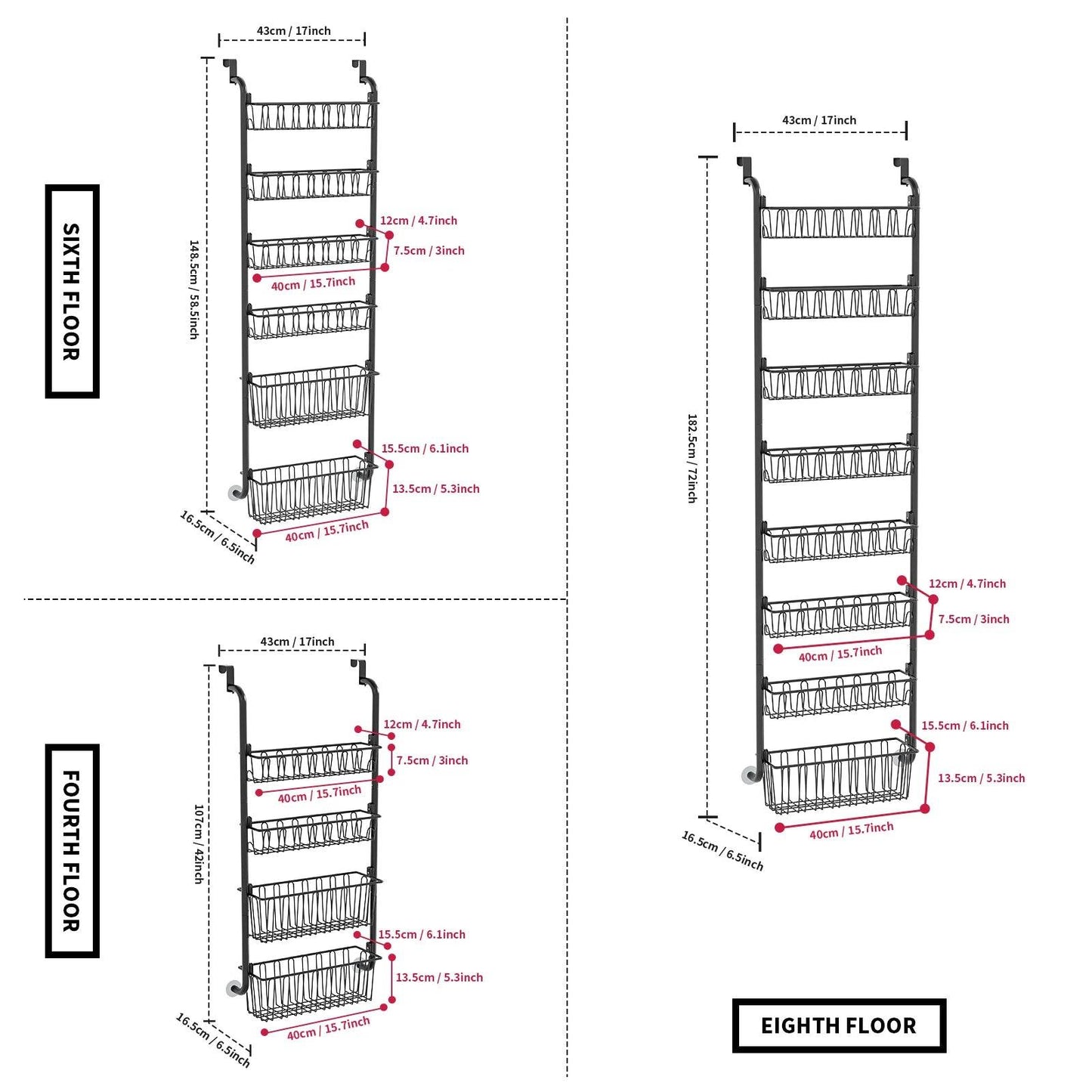 Multi-Layer Door Hanging Organizer - P12 Hub Europe