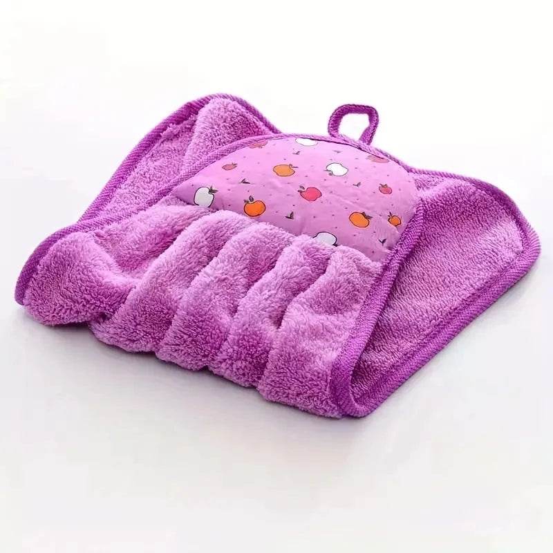 3pcs Coral Fleece Fingertip Towel, Hanging Towel For Wiping Hands, Household Dishwashing Cloths For Bathroom, Bathroom Supplies - P12 Hub Europe
