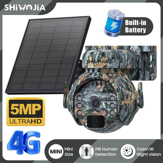 Outdoor Camera 5MP 4G Solar 360° View, Wireless, Camo - P12 Hub Europe