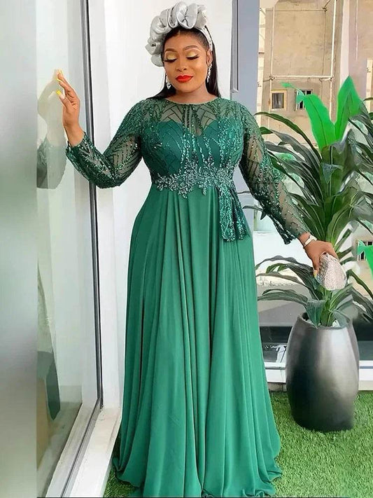 Sequin Chiffon Kaftan Gown - P12 Hub Europe