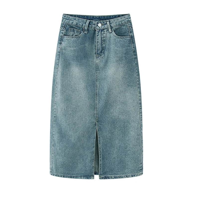 Women's Summer Slit Denim Skirt - P12 Hub Europe