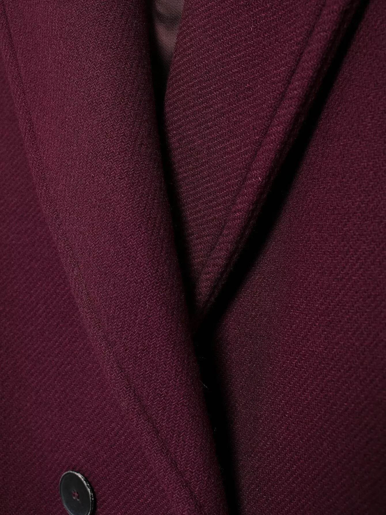 Burgundy Wool Blend Coat - P12 Hub Europe