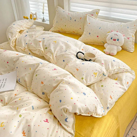 Summer Bedding Set 2024 Ins Twin Queen Duvet Cover Flat Sheet Pillowcase No Filler Girl Boys Hotel Home Bed Linens - P12 Hub Europe