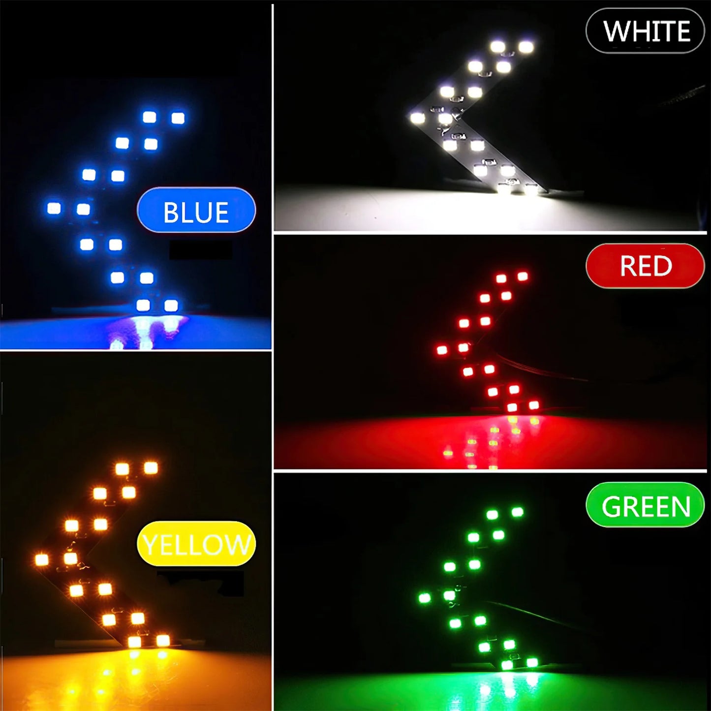2Pcs Car LED Lights Rear View Mirror Arrow Panel Light 12V 14SMD Rear View Mirror Indicator Turn Signal Lamp Auto Accessories