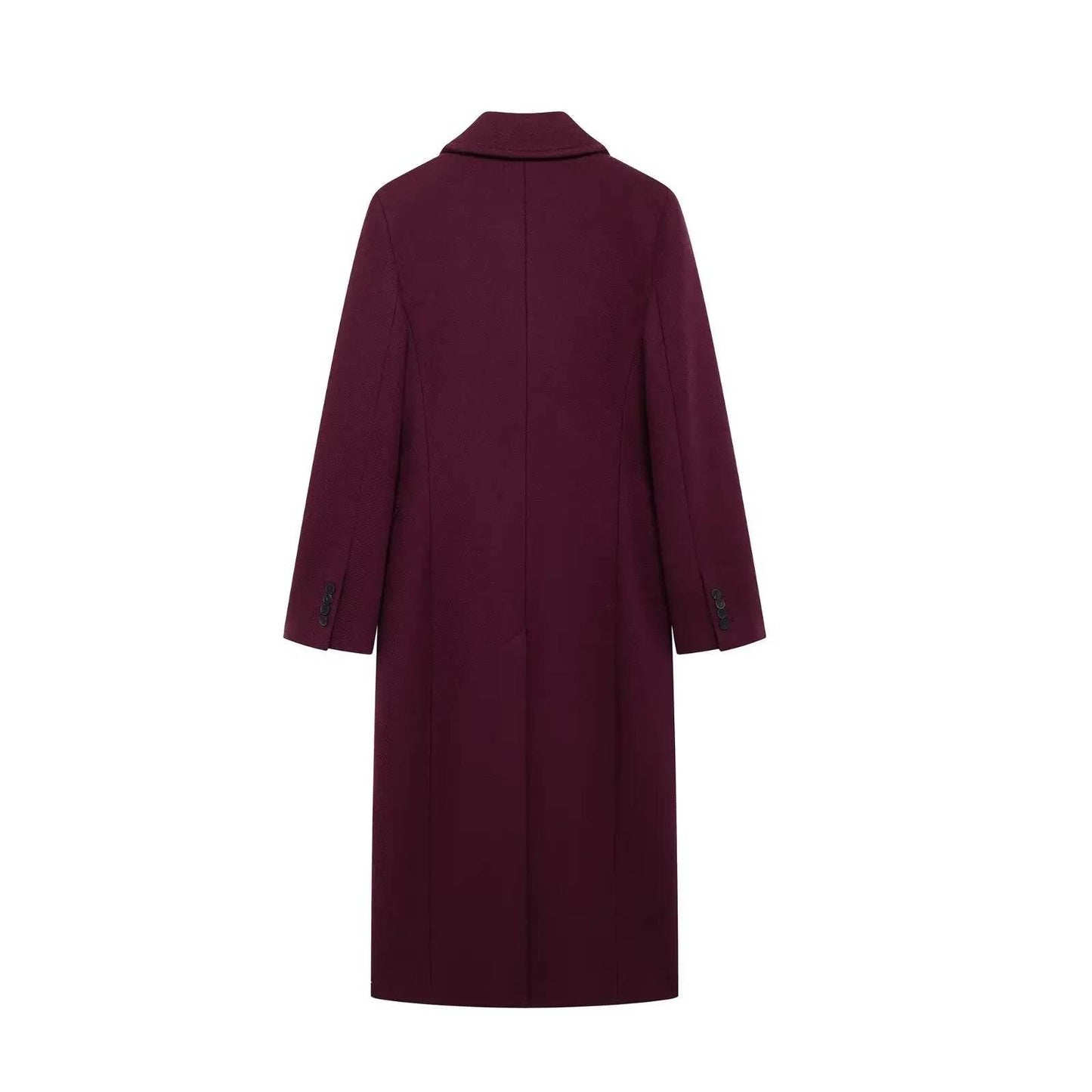 Burgundy Wool Blend Coat - P12 Hub Europe