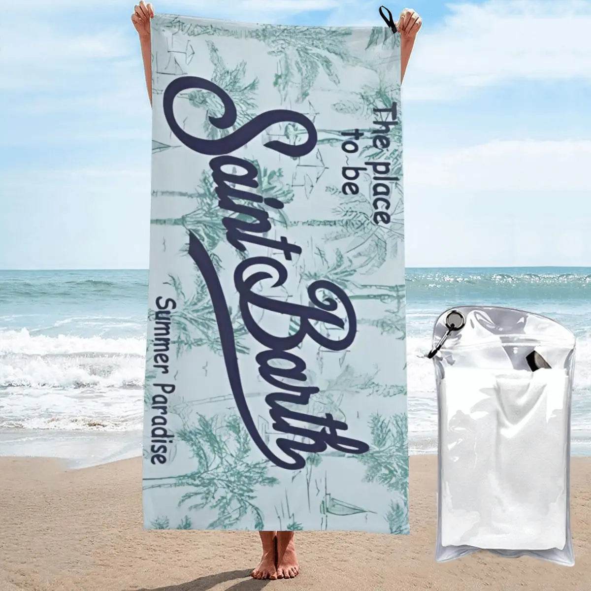 Microfiber Bath Towel S-Saint B-Barth Print Quick Dry Sandless Beach Blanket Soft Comfortable for Men Women Camping Pool Towel - P12 Hub Europe