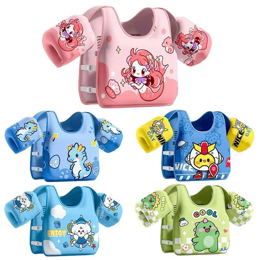 Kids Swim Vest Life Jacket for Children Sea Beach Baby Play Water Game Toy Toddler Pool Floaties with Shoulder Harness Arm Wings